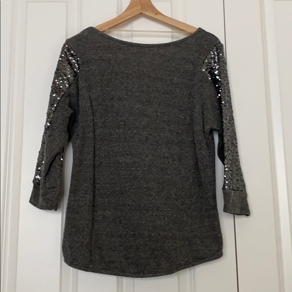Dark Gray Sequin Sweater - Picture 4 of 4